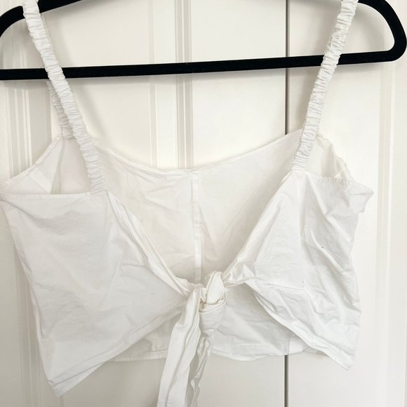 Oak + Fort - tie back white crop top - size small - never worn - Picture 2 of 2